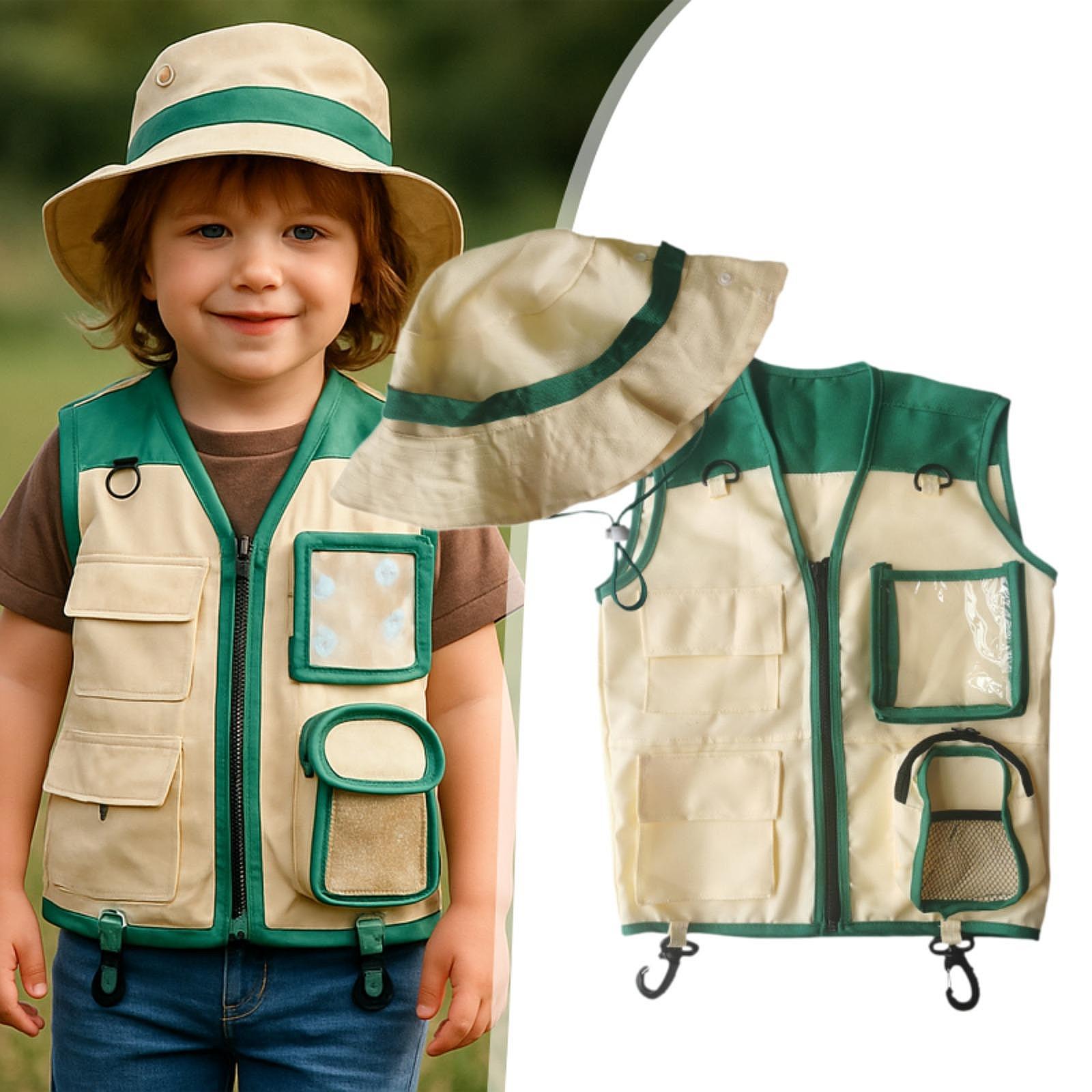 Kids Outdoor Explorer Set - Kids Outdoor Exploration Vest And Hat