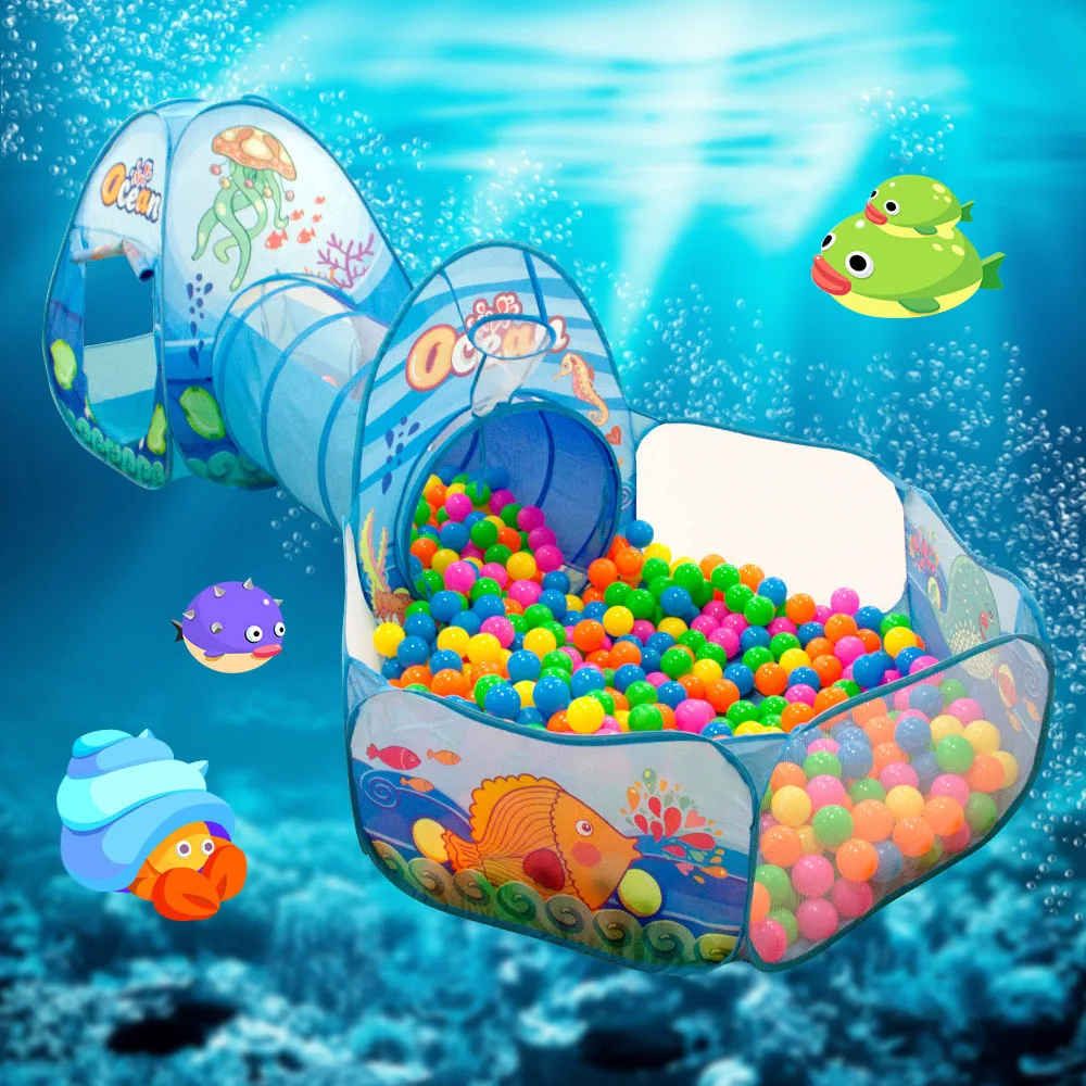 Kids Outdoor Play Tent - 3 In 1 Children Ball Pool
