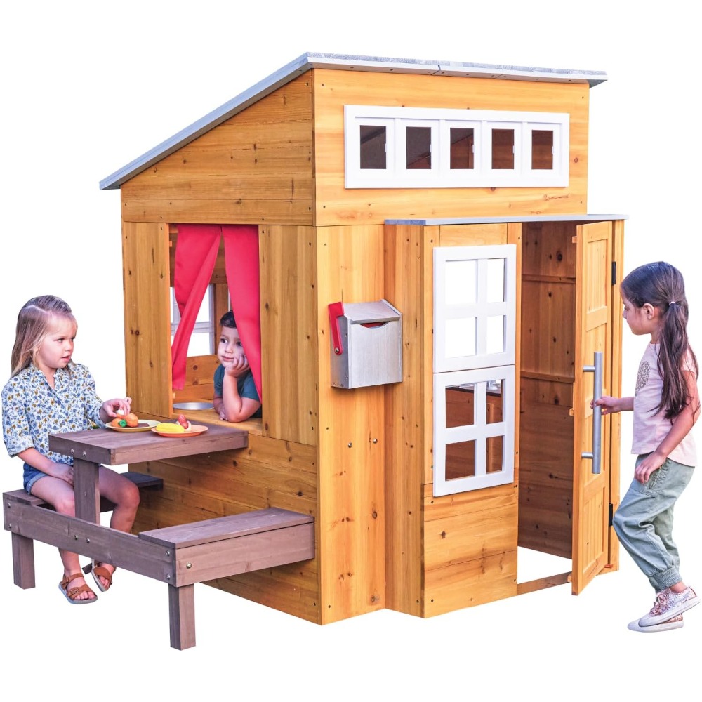 Modern Outdoor Wooden Playhous - đánh giá và giá Kids Outdoor Wooden Table