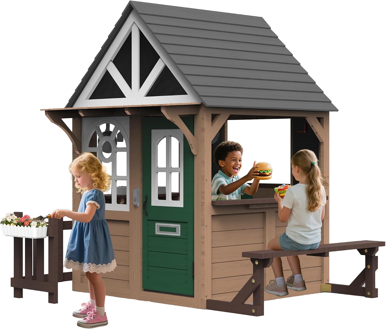 Seizeen Outdoor Play House for - đánh giá và giá Kids Outdoor Wooden Playhouse