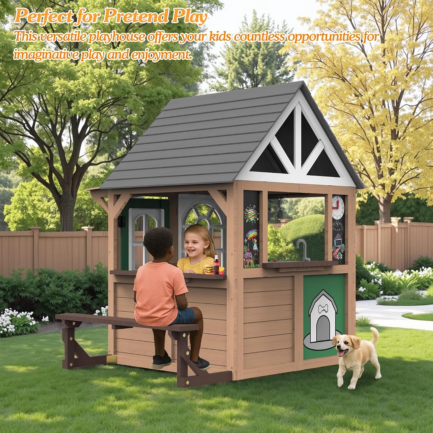 Seizeen Outdoor Play House for - đánh giá và giá Kids Outdoor Wooden Playhouse