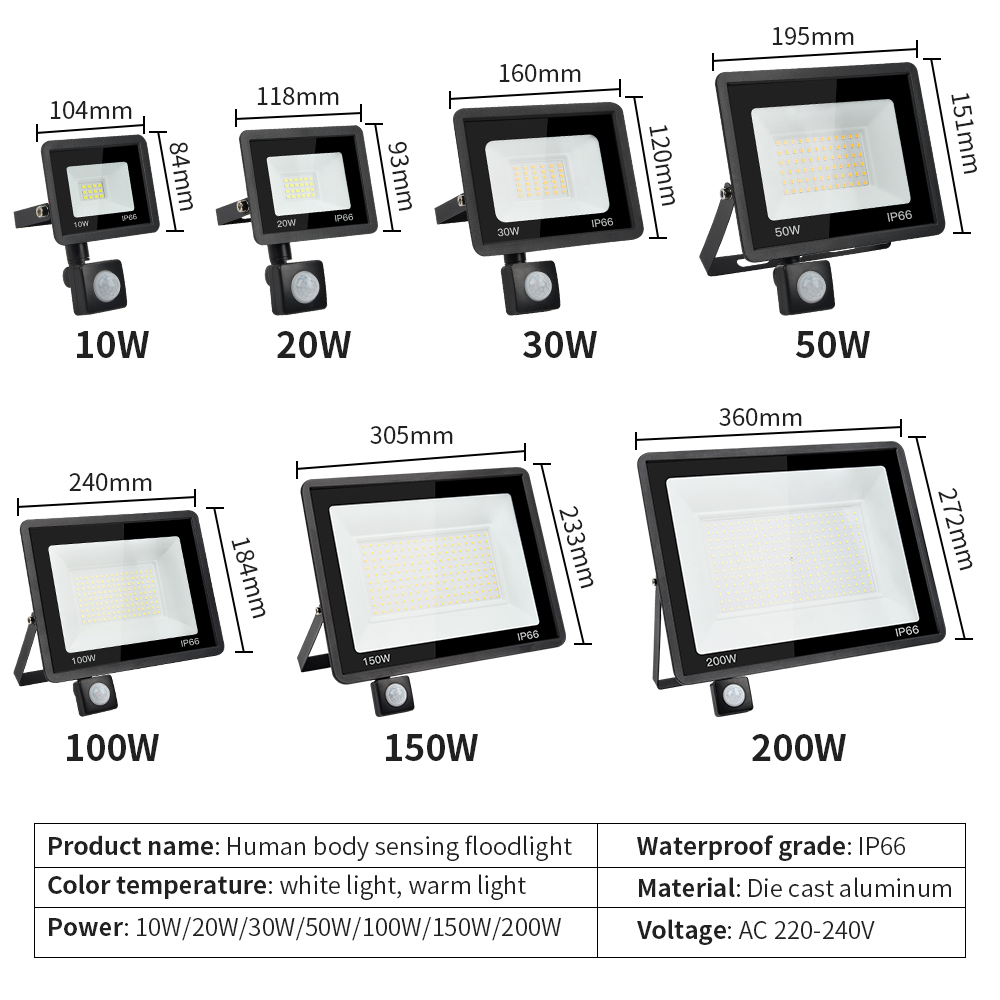 200W LED PIR Motion sensor flo - đánh giá và giá Balance Beam Outdoor