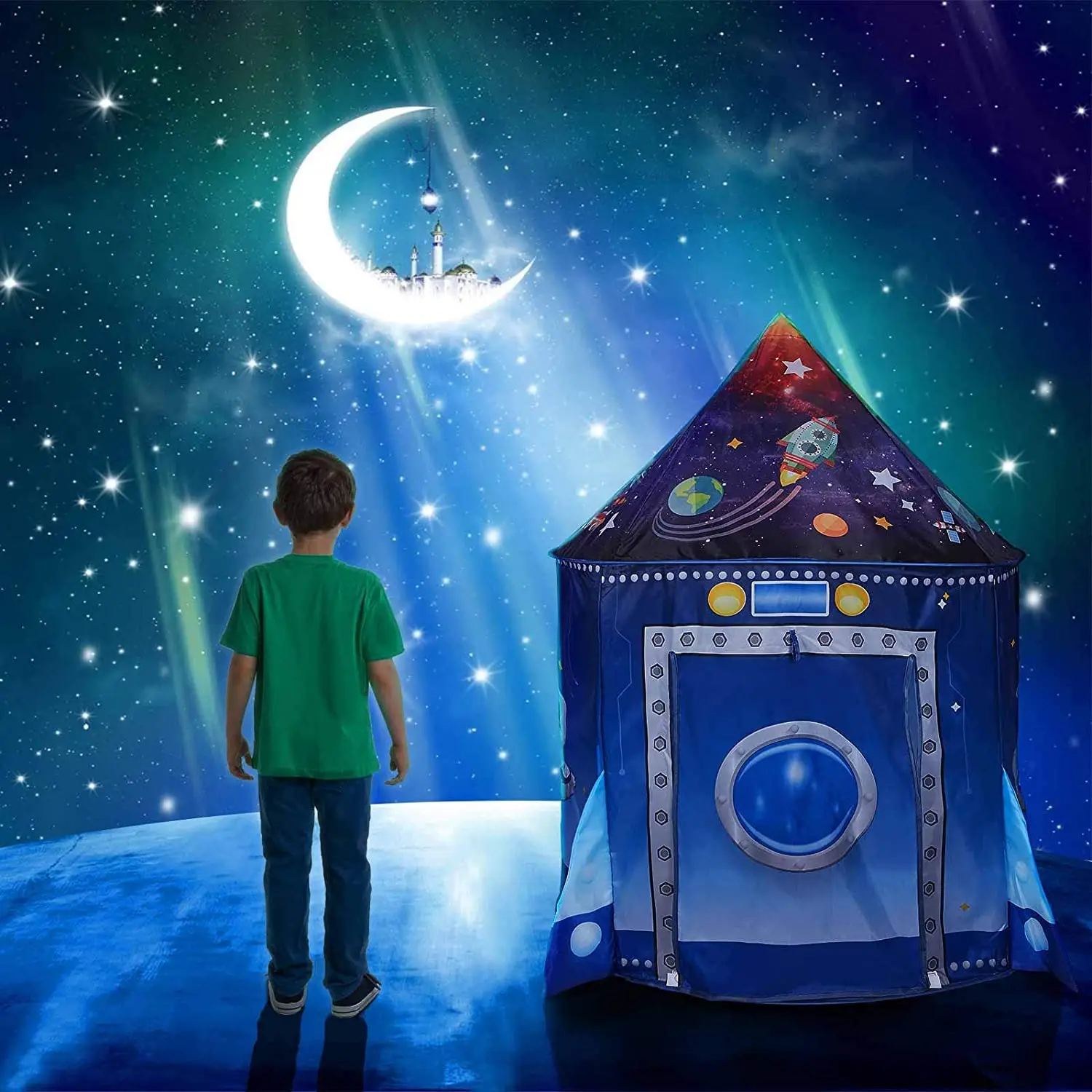 Rocket Ship Kids Tent Pop Up P - đánh giá và giá Kids Outdoor Play Tent