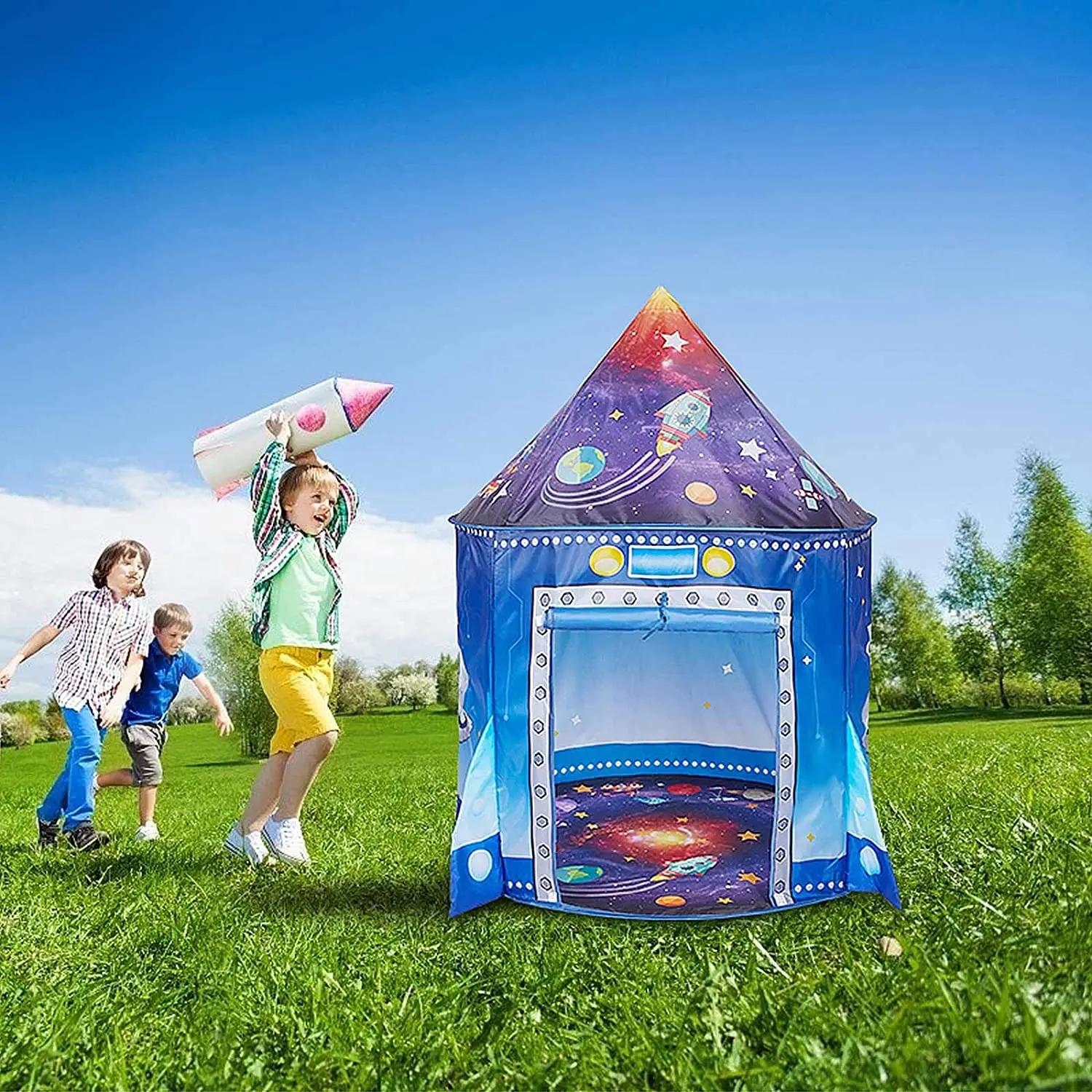 Rocket Ship Kids Tent Pop Up P - đánh giá và giá Kids Outdoor Play Tent