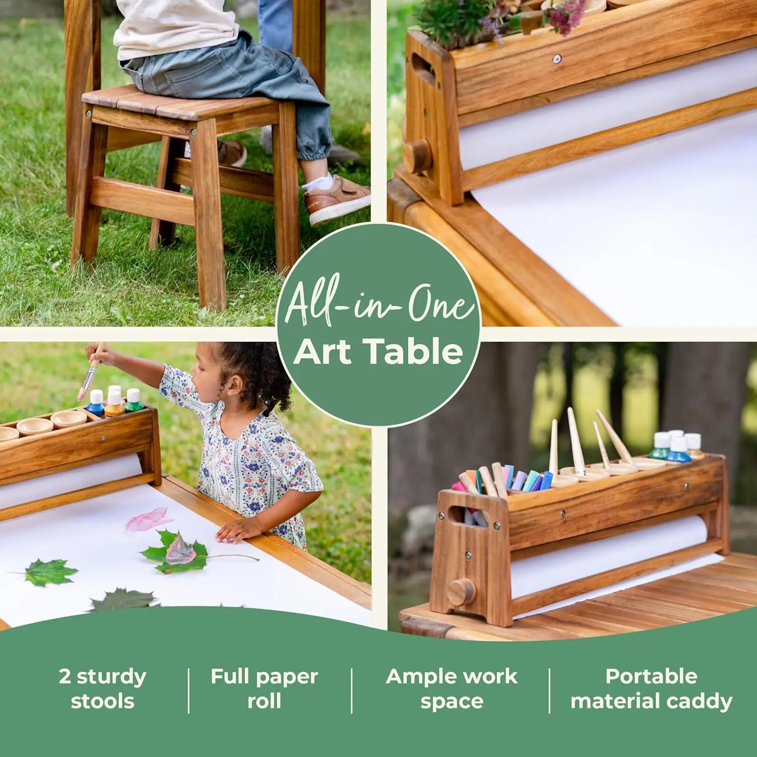 Acadia Outdoor Art Table and S - đánh giá và giá Kids Outdoor Wooden Table