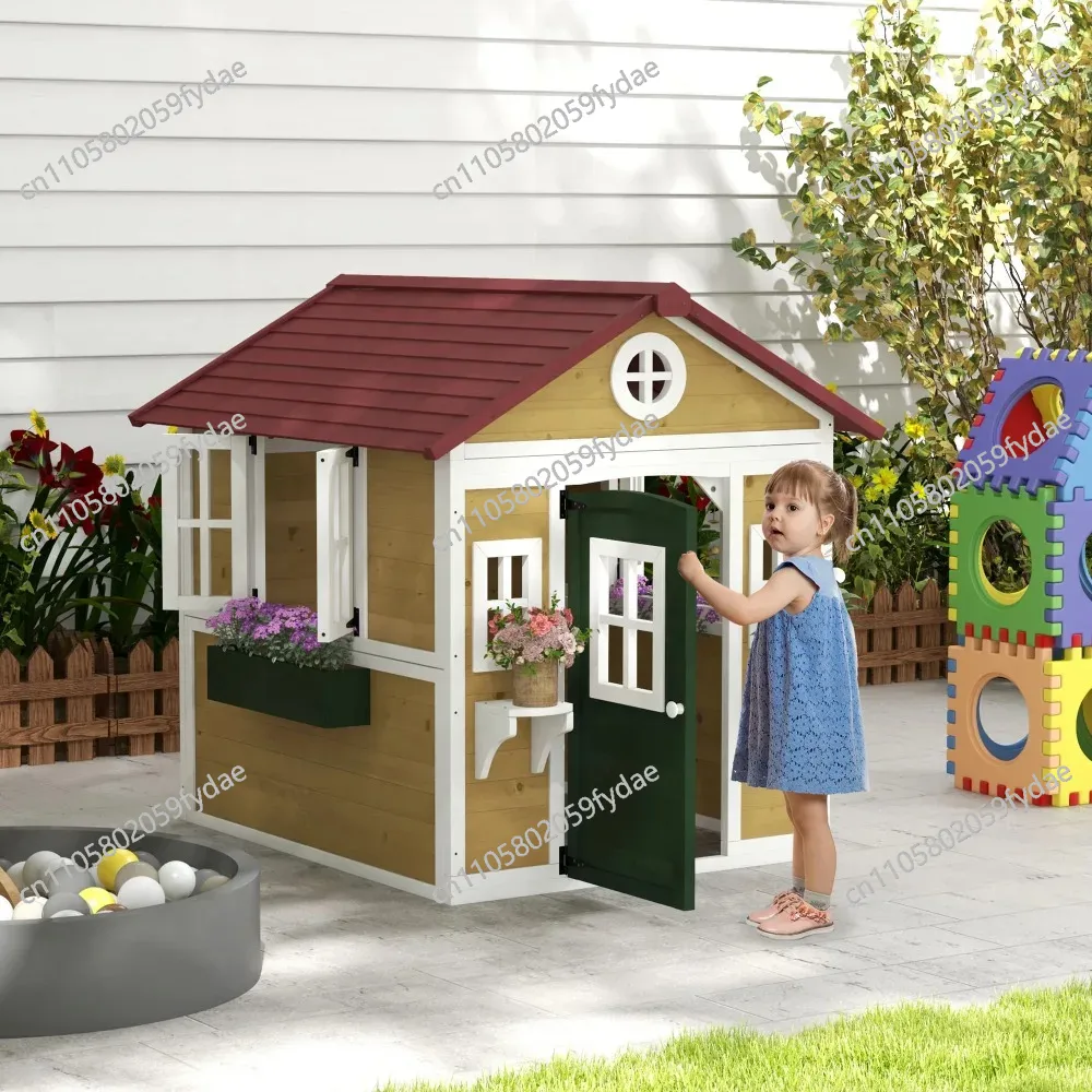 Outdoor Kids Playhouse, Wooden - đánh giá và giá Kids Outdoor Wooden Playhouse