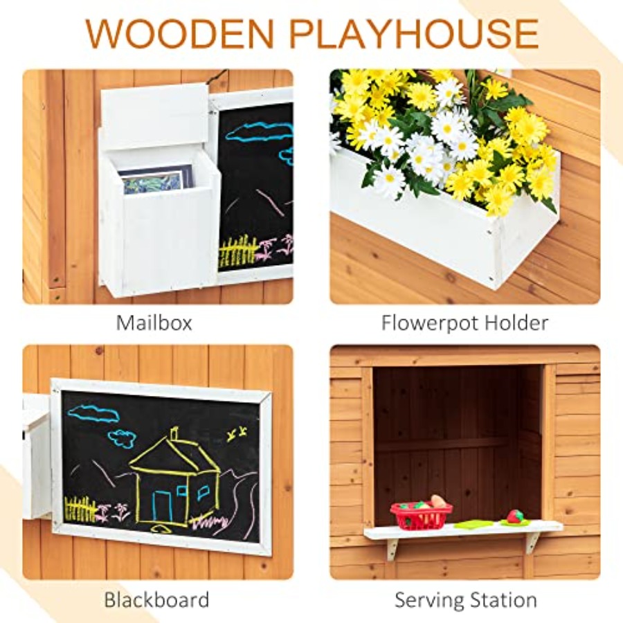 Outdoor Wooden Playhouse For K - đánh giá và giá Kids Outdoor Wooden Playhouse