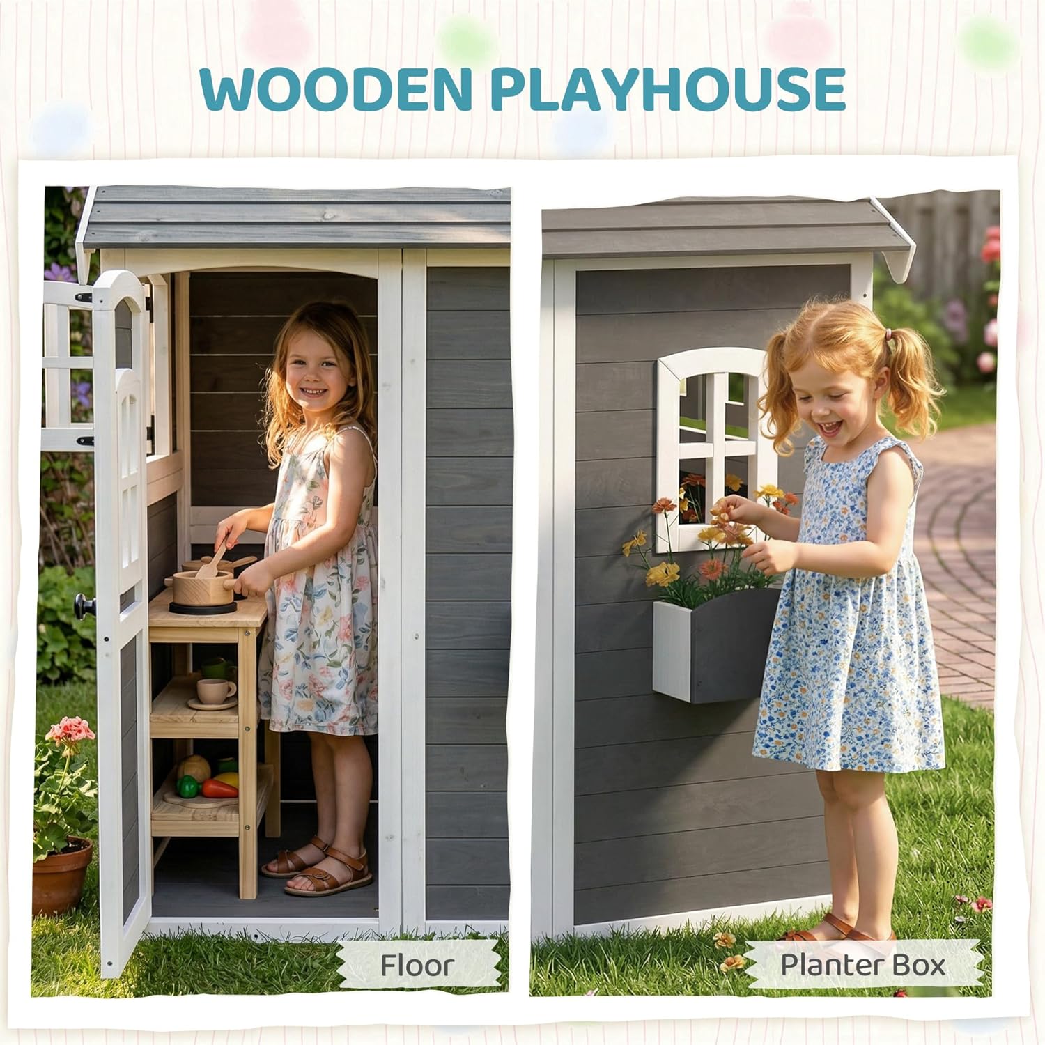 #Wooden Outdoor Playhouse with - đánh giá và giá Kids Outdoor Wooden Playhouse