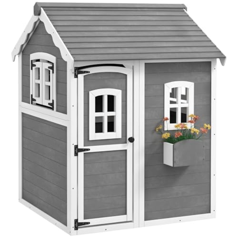 Outdoor wooden playhouse for k - đánh giá và giá Kids Outdoor Wooden Playhouse