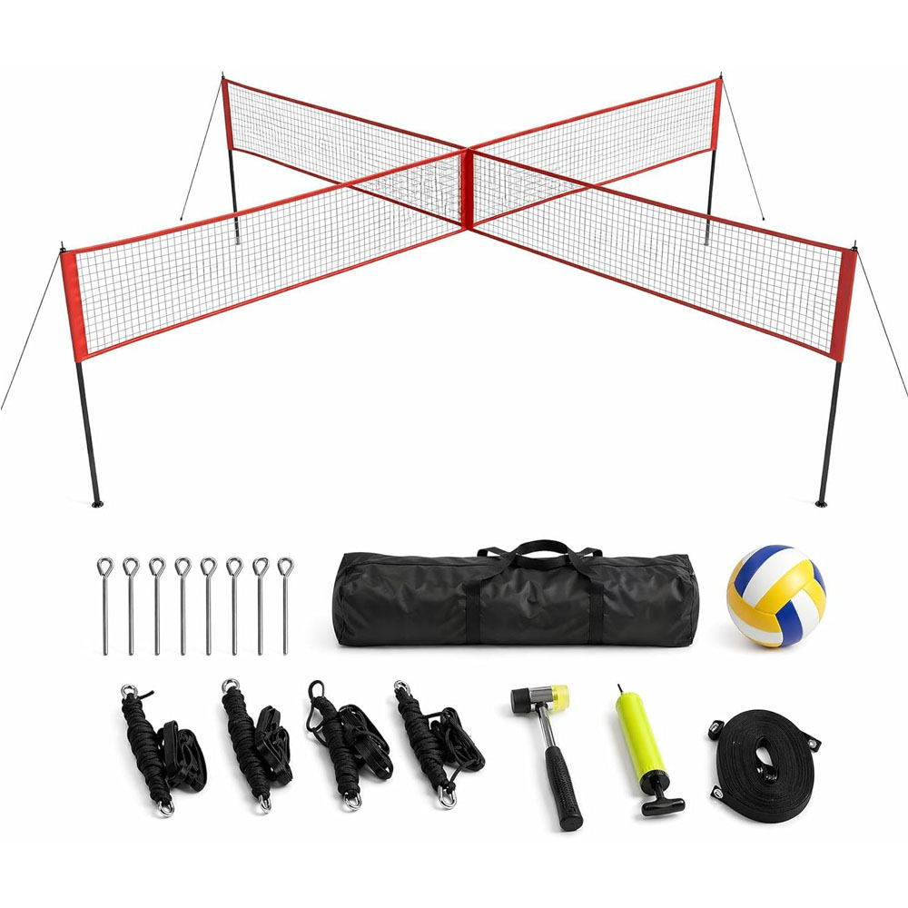 4-Way Volleyball Net Set with  - đánh giá và giá Kids Outdoor Volleyball Net