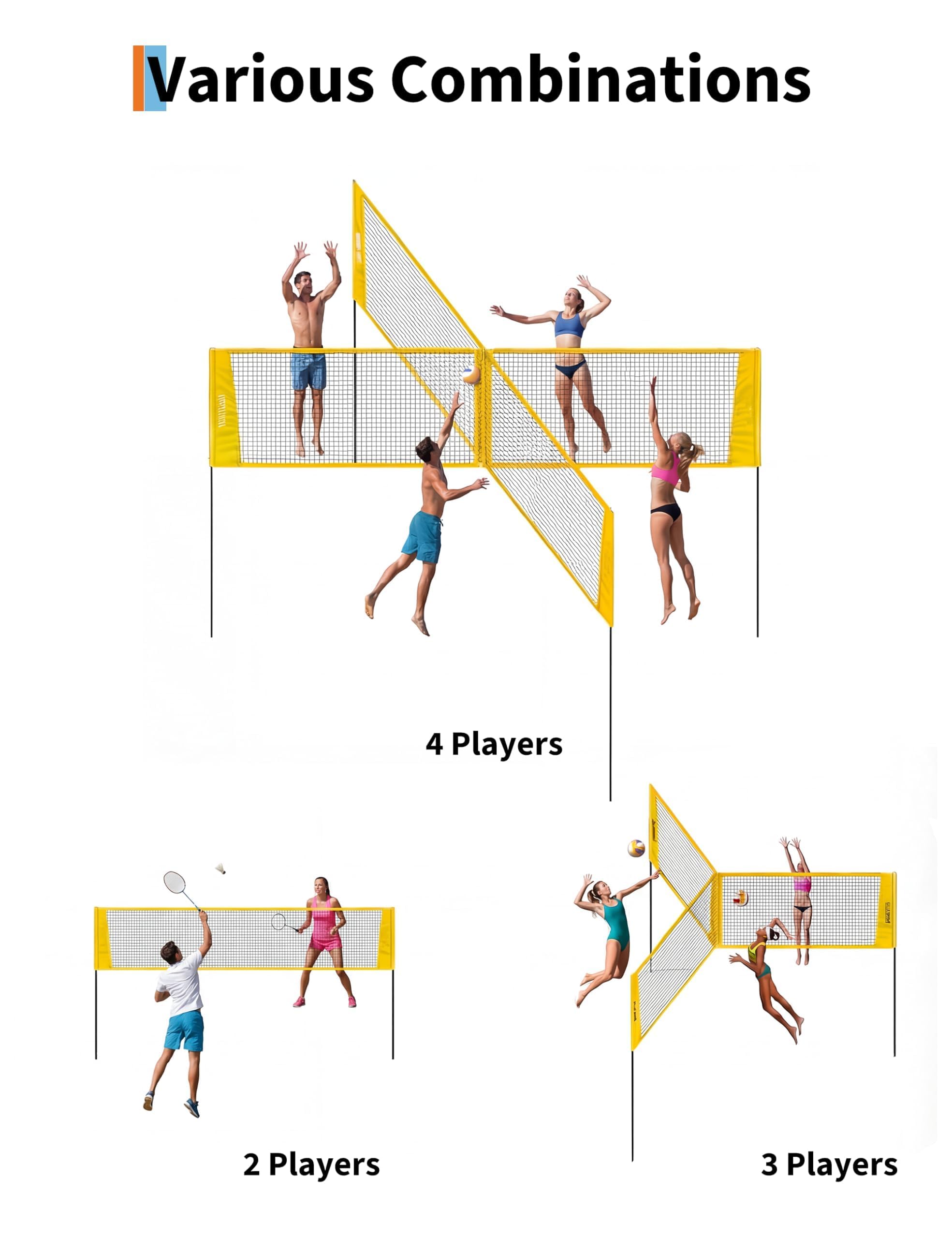 4-Way Volleyball Net Set with  - đánh giá và giá Kids Outdoor Volleyball Net