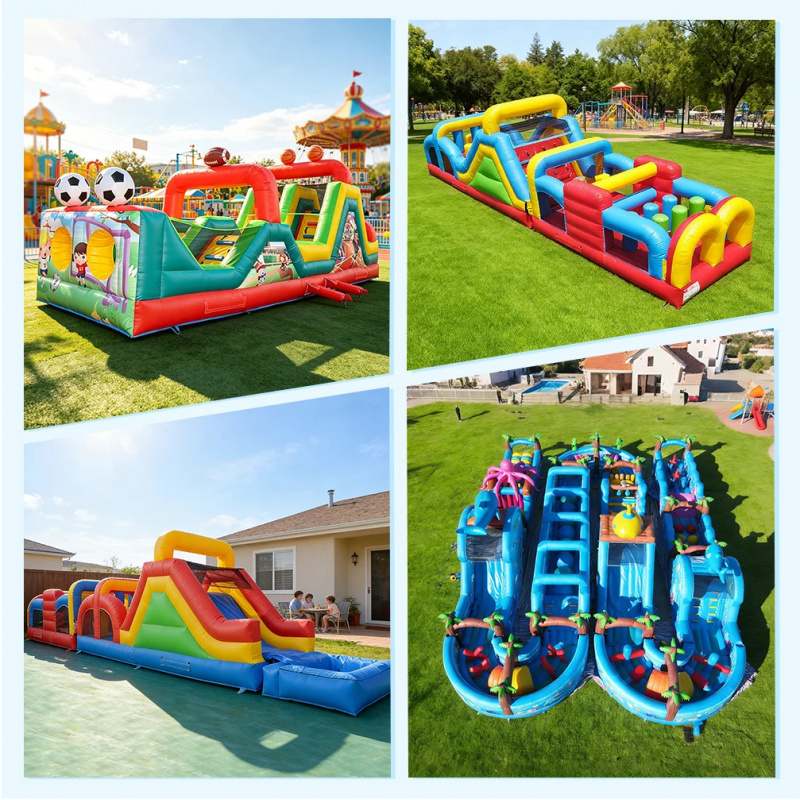 Large Red and Blue Commercial  - đánh giá và giá Kids Outdoor Games