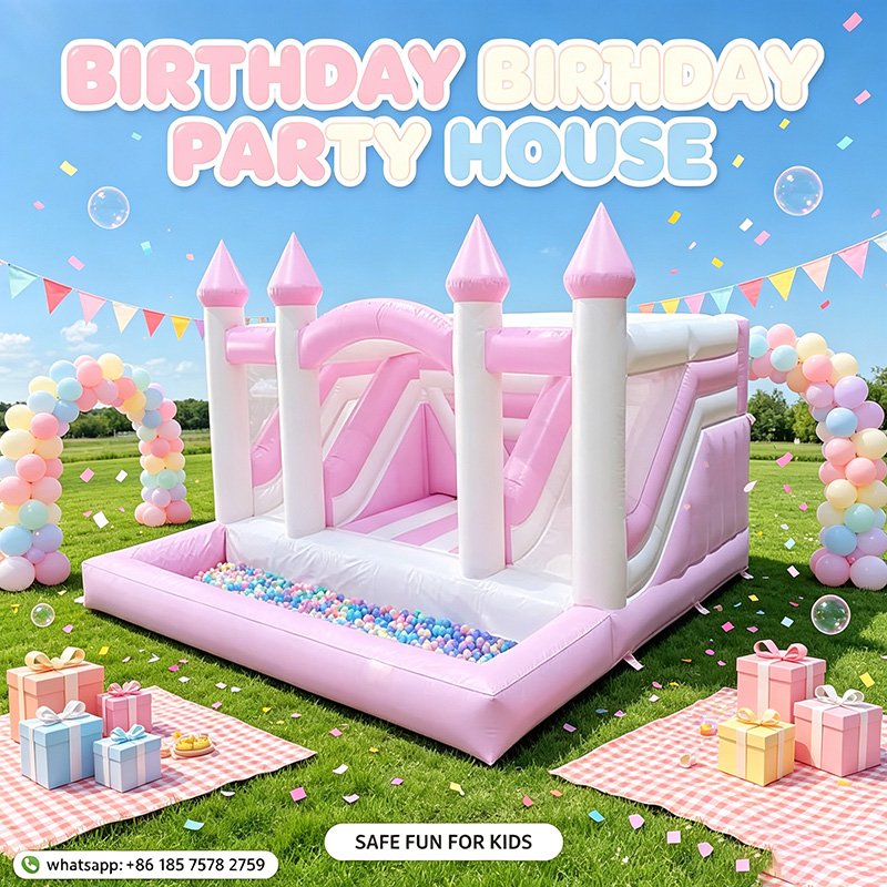 Inflatable Pink Princess Bounc - đánh giá và giá Kids Outdoor Jump House