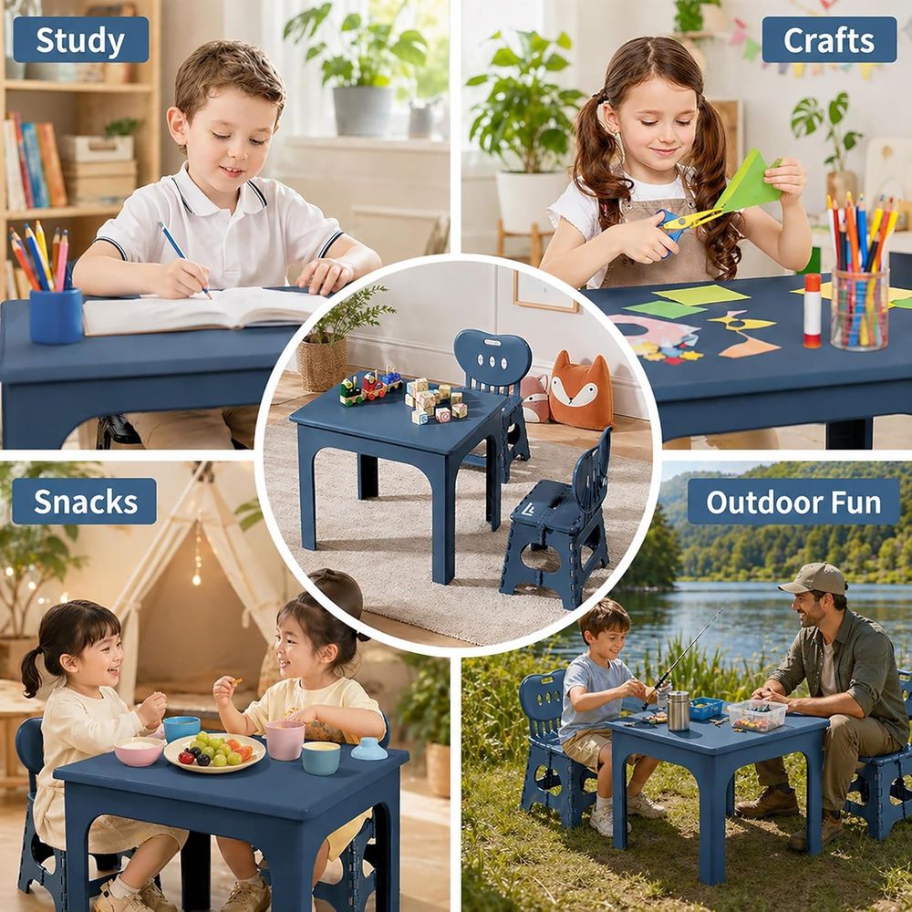 oldable Table and Chair Set, H - đánh giá và giá Kids Outdoor Wooden Table