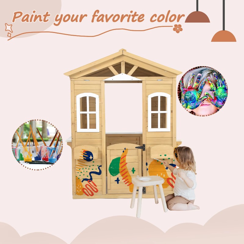 Modern Classic Solid Wood Play - đánh giá và giá Kids Outdoor Wooden Playhouse