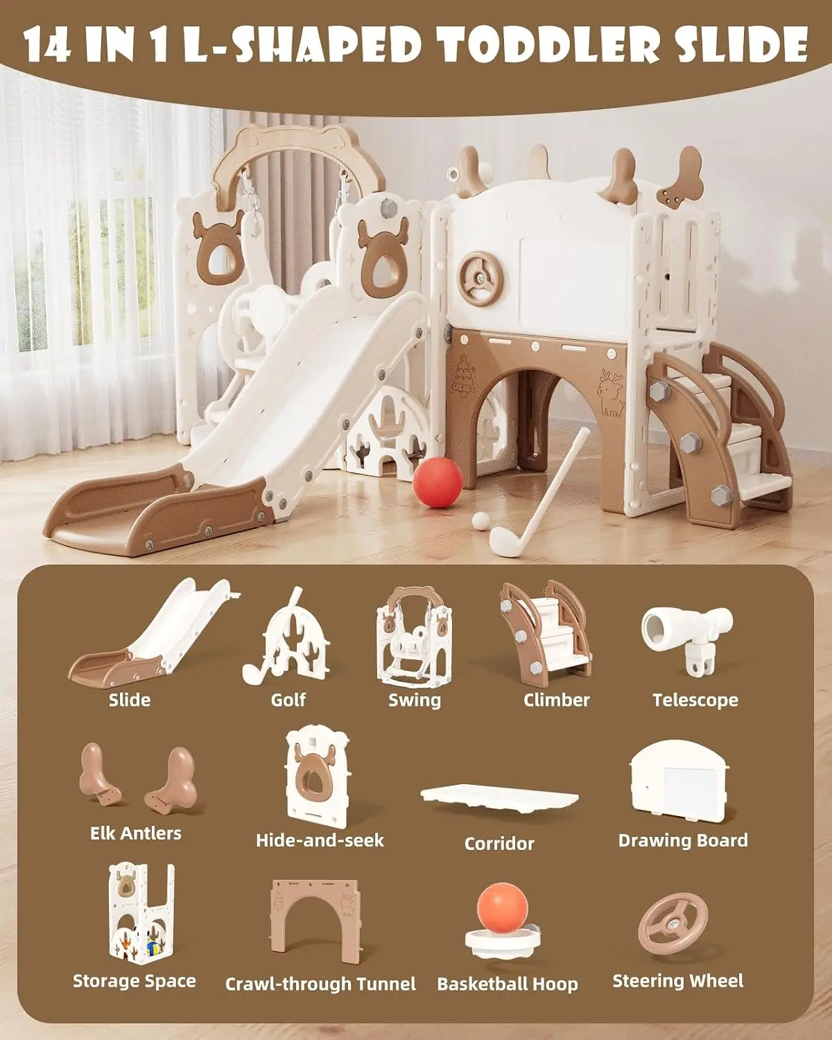 13-in-1 Toddler Slide and Swin - đánh giá và giá Kids Outdoor Swing Set