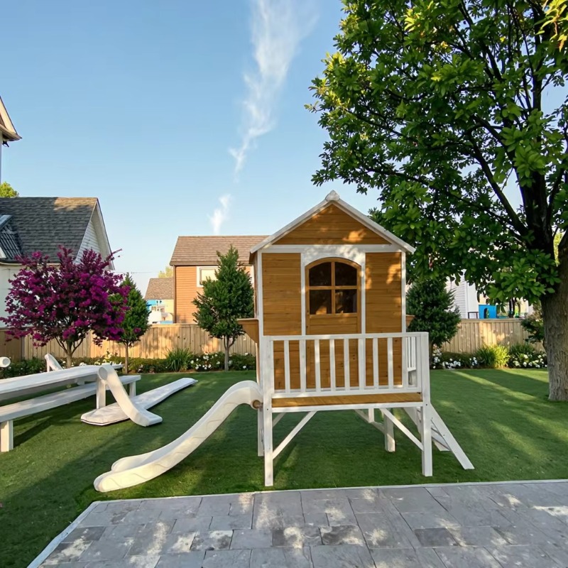 Modern Two-Floor Kids Wooden O - đánh giá và giá Kids Outdoor Wooden Playhouse