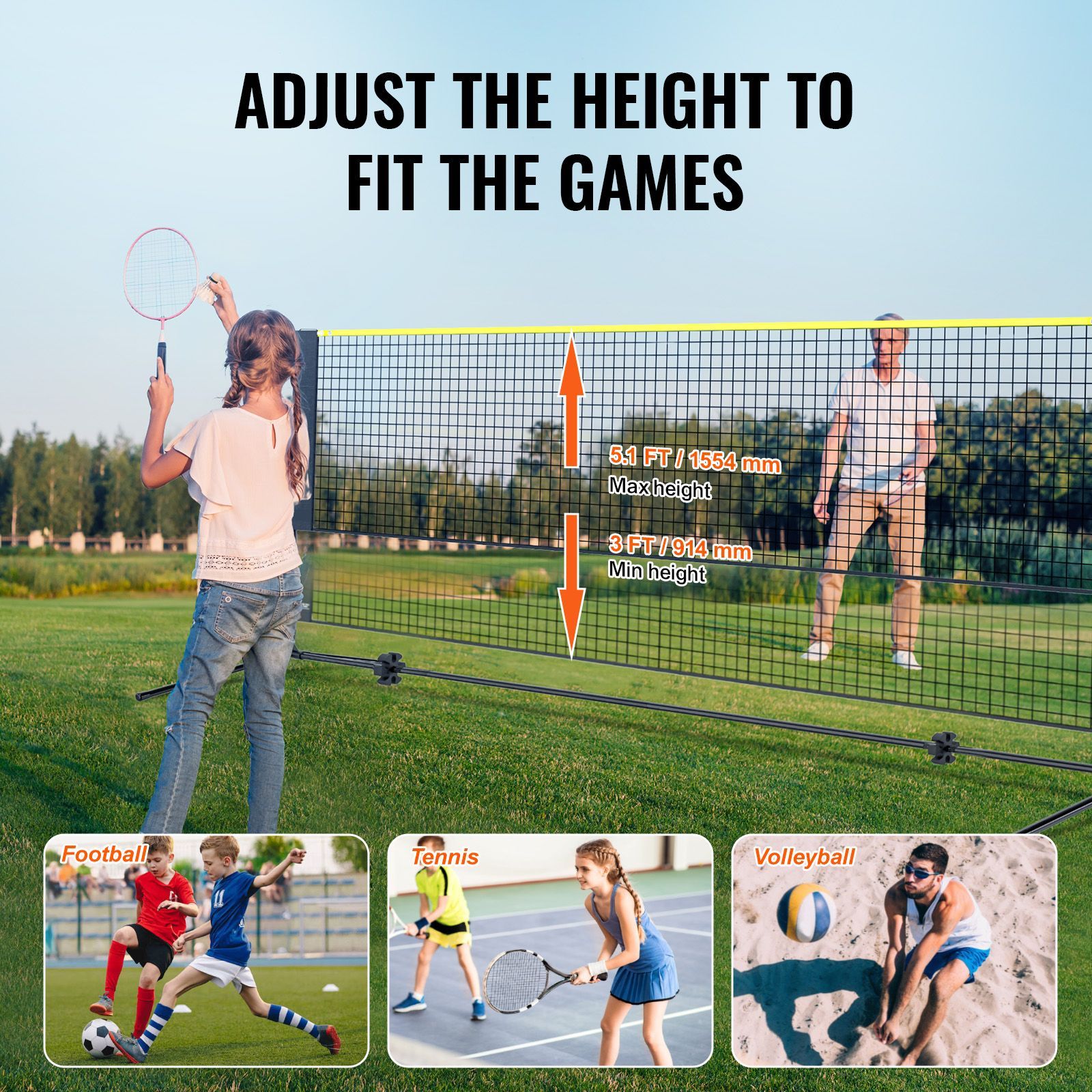 Badminton Net, Height Adjustab - đánh giá và giá Kids Outdoor Volleyball Net