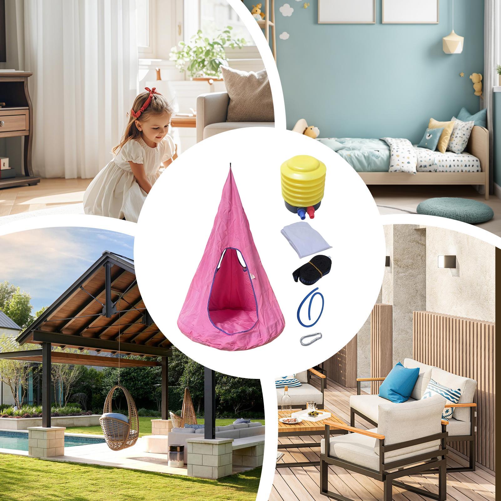 Kids Pod Swing Seat With Cushi - đánh giá và giá Kids Outdoor Nest Swing