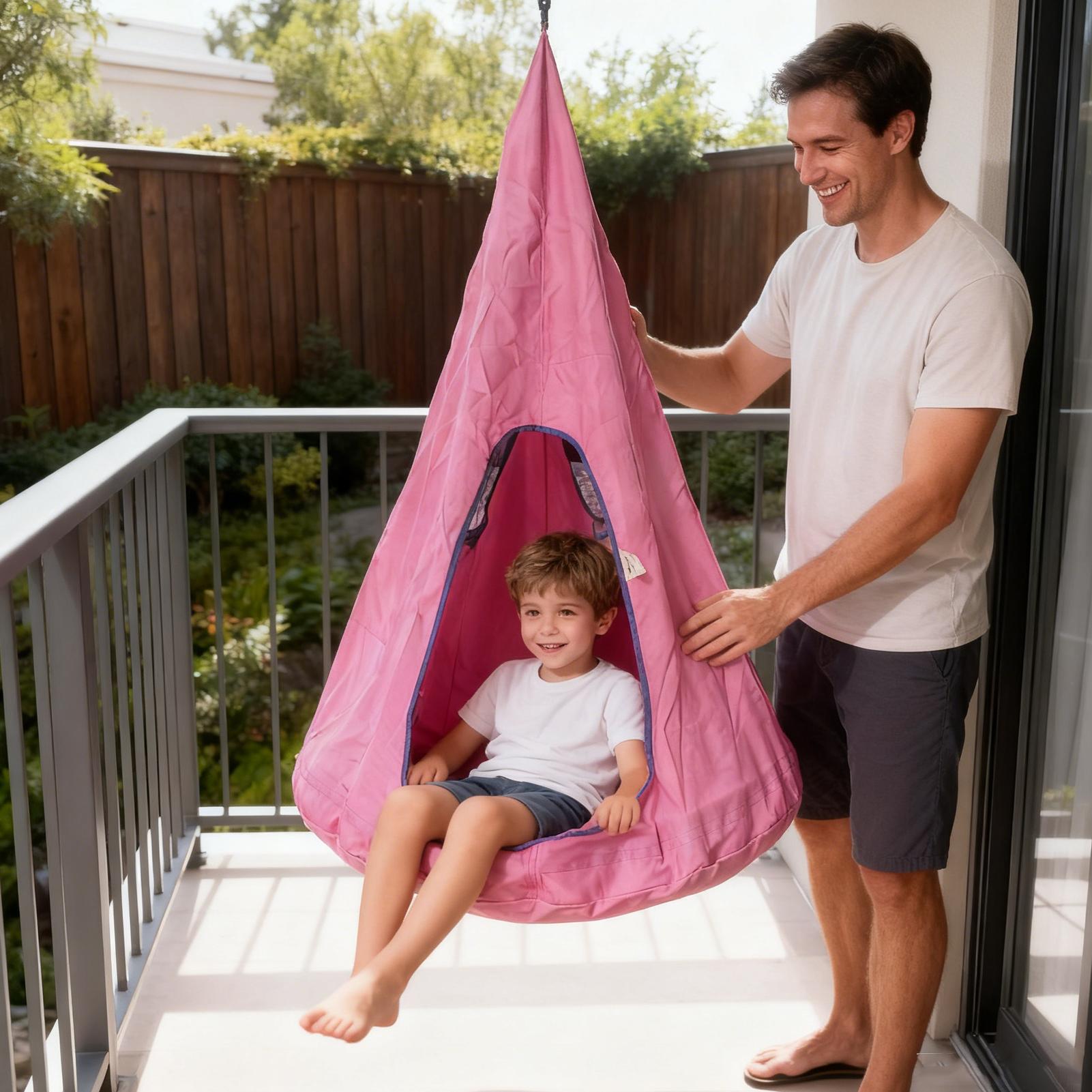 Kids Pod Swing Seat With Cushi - đánh giá và giá Kids Outdoor Nest Swing