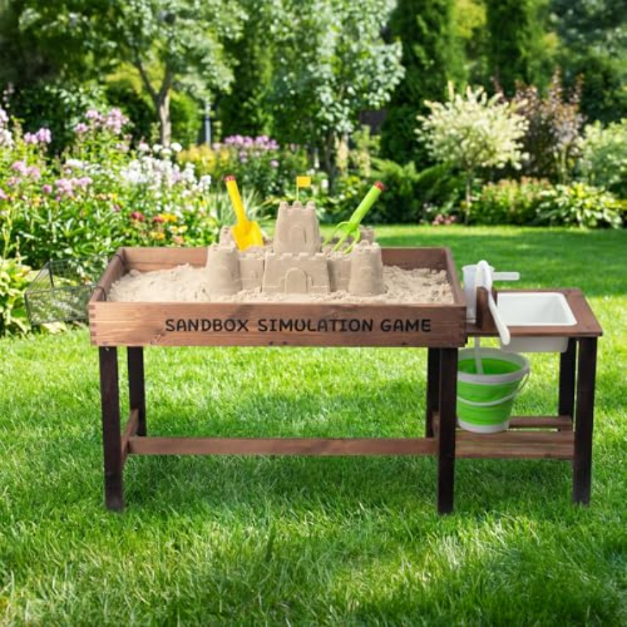 Outdoor wooden sand table for  - đánh giá và giá Kids Outdoor Wooden Table