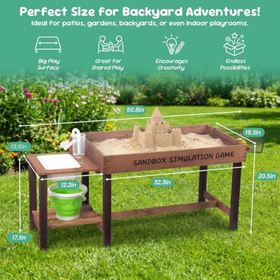 Outdoor wooden sand table for  - đánh giá và giá Kids Outdoor Wooden Table